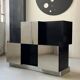 Cubes rétro des années 1970, bar et cabinet de rangement en noir et acier par Roberto Monsani