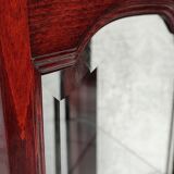 Showcase low glass beveled exotic wood