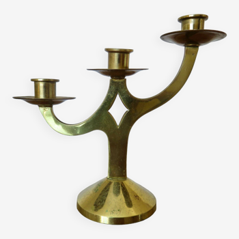 Modernist brass candle holder from the 70s