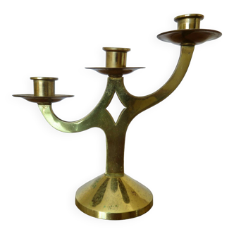 Modernist brass candle holder from the 70s