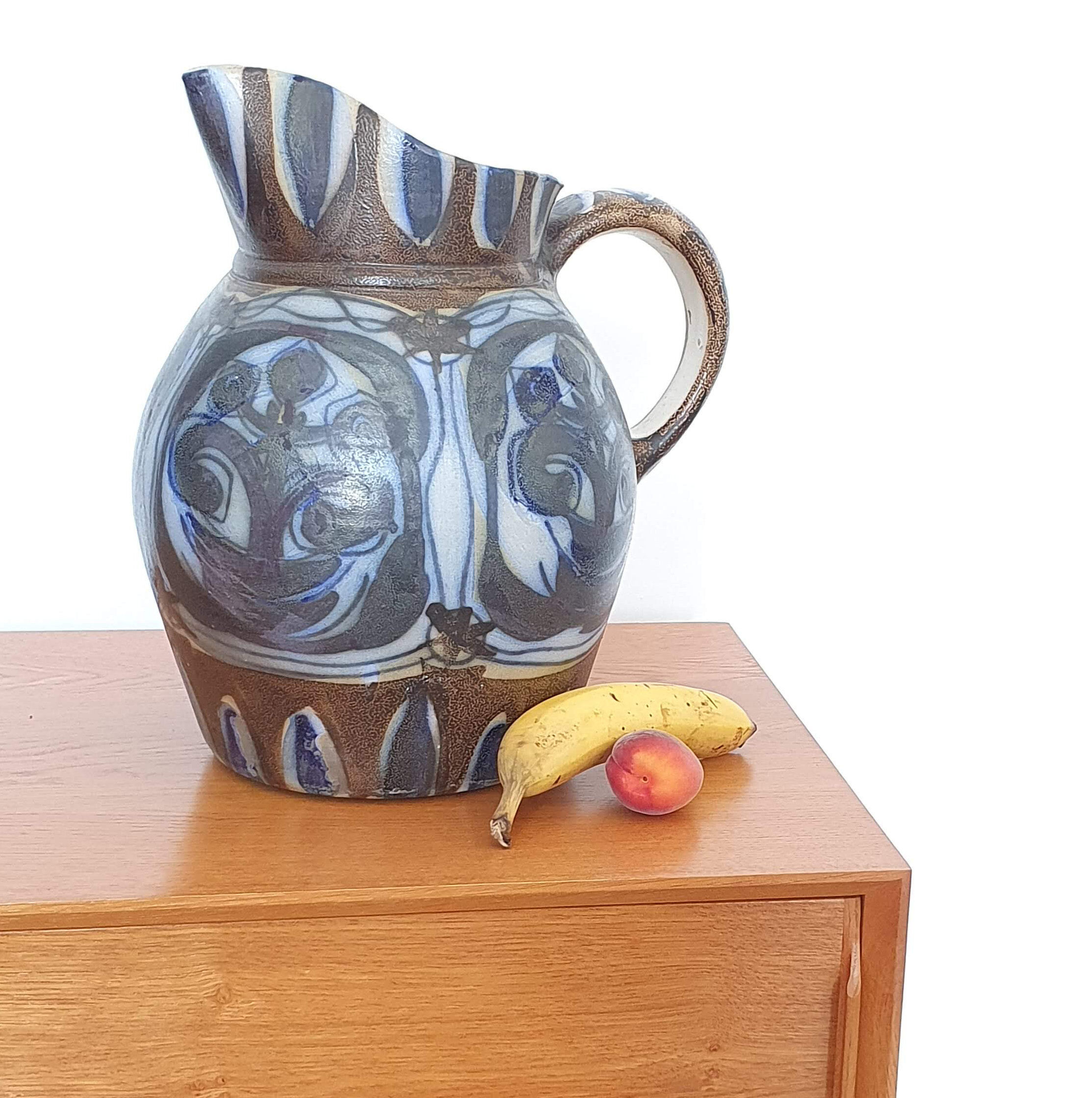 Pitcher vase in sandstone Michel Furic Keraluc 70s