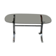Dining table in smoked glass brown chrome structure