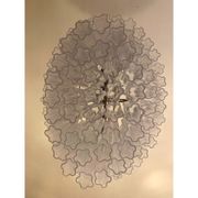 Oval transparent “tronchi” murano glass chandelier