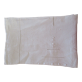 Drap brodé main ancien et ses deux taies coordonnées