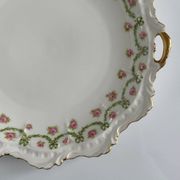 Plat à Gâteau et Assiettes à dessert Limoges | Rubans, Nœuds et Roses