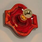 Wall lamp in red and orange ceramic Sputnik, Germany, 1970s