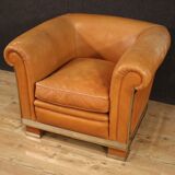 Italian design armchair in leather from the 70s