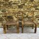 Ancient Baoulé African chairs in carved wood, Wabi-Sabi.