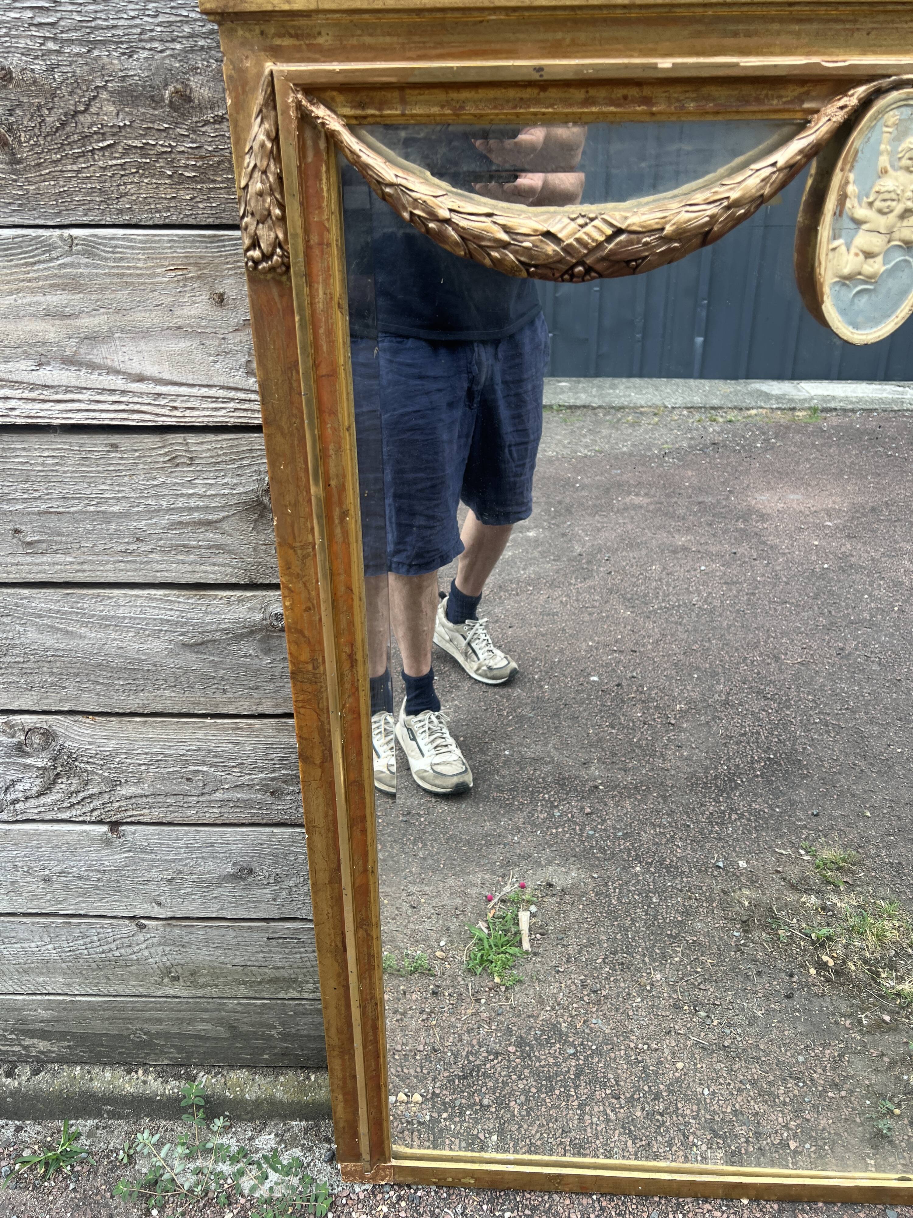 Rectangular gilt mirror, Louis XVI style