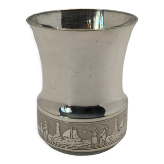 Breton cup in silver metal