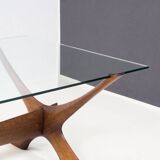 Örebro Glas ‘Condor’ walnut & glass coffee table by Fredrik Schriever-Abeln