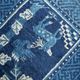 1900s Chinese PaoTao wool rug with deer, blue & ivory, 67 × 131 cm - 1C1306