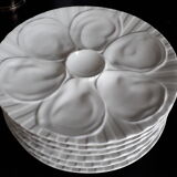 6 Pillivuyt 'Vendôme' model oyster plates