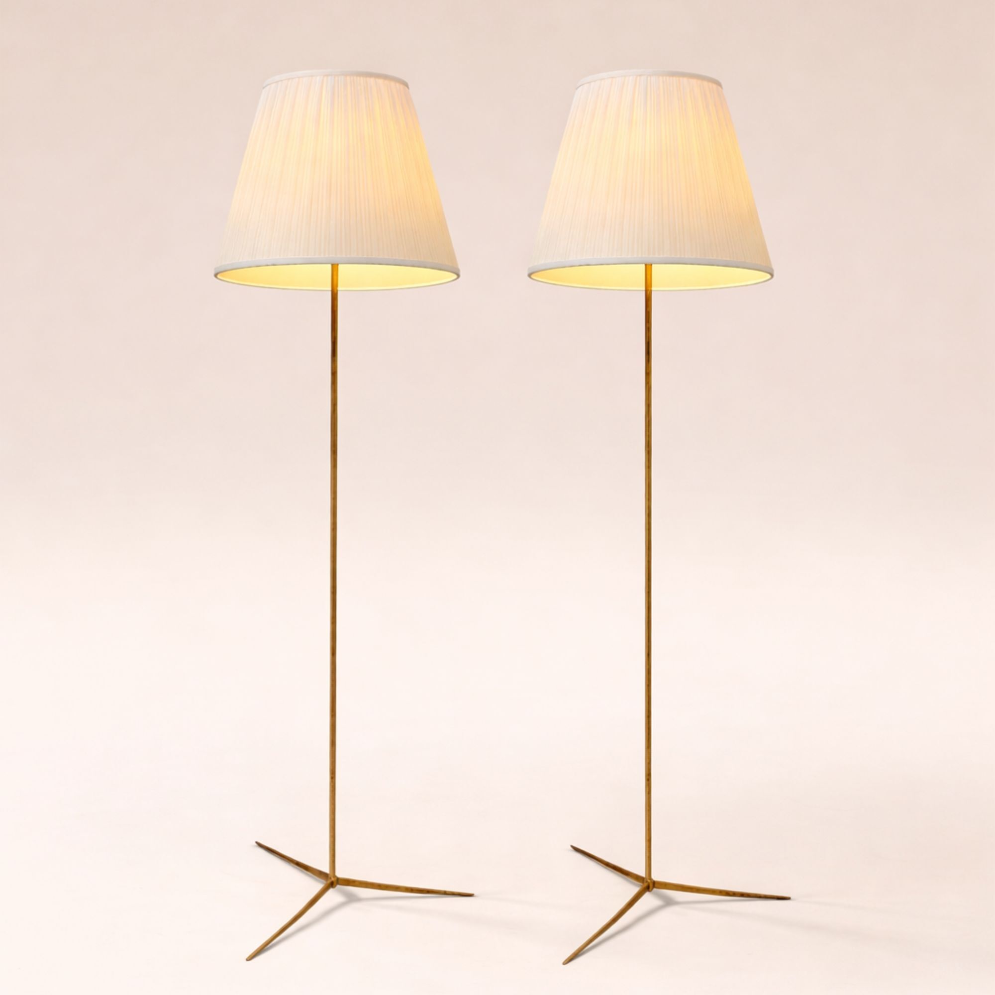 Brass floor lamp attributed to Svend Aage Holm Sorensen.