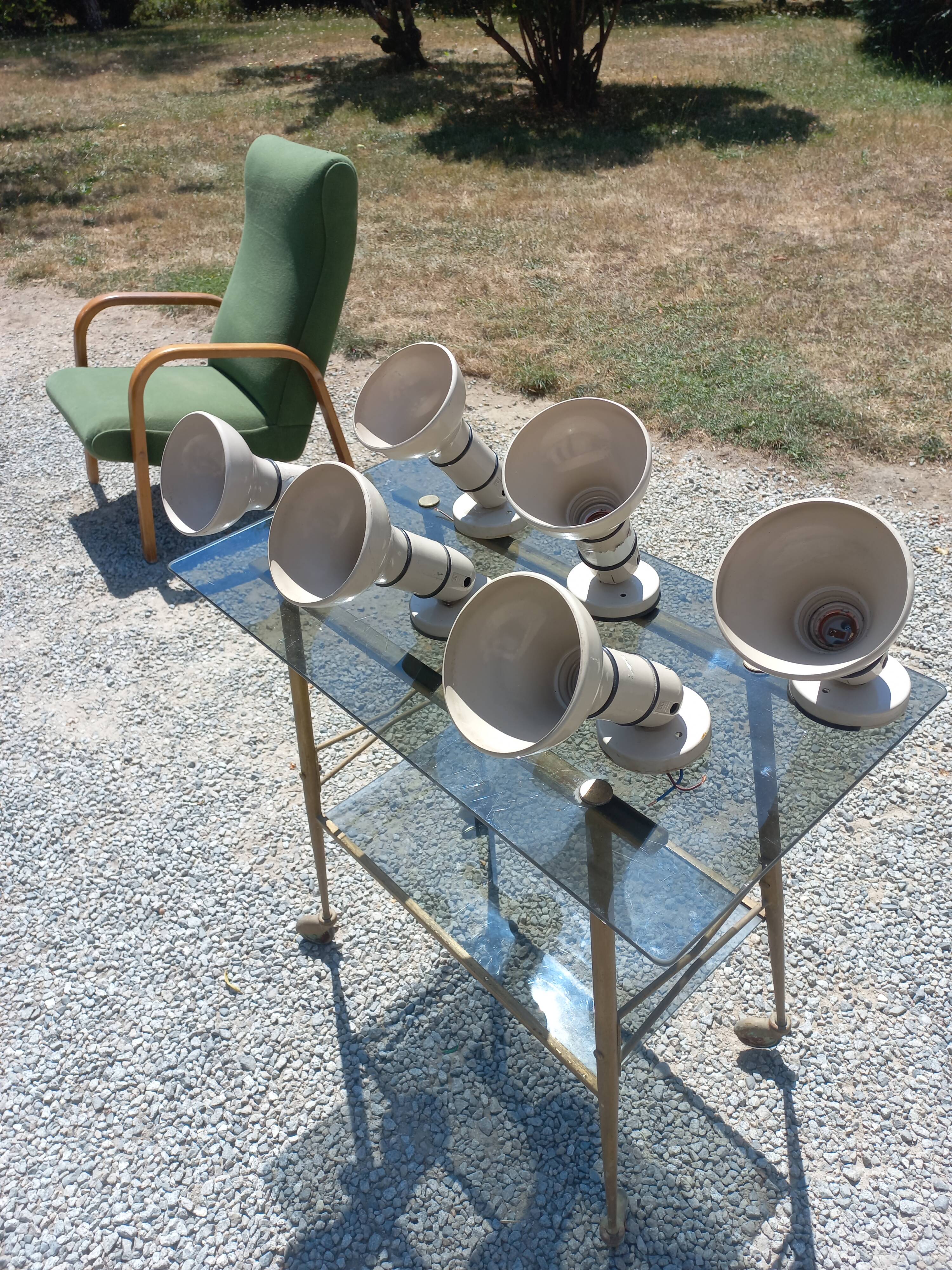 Set of 6 Lita adjustable spotlight wall lamps from the 70s