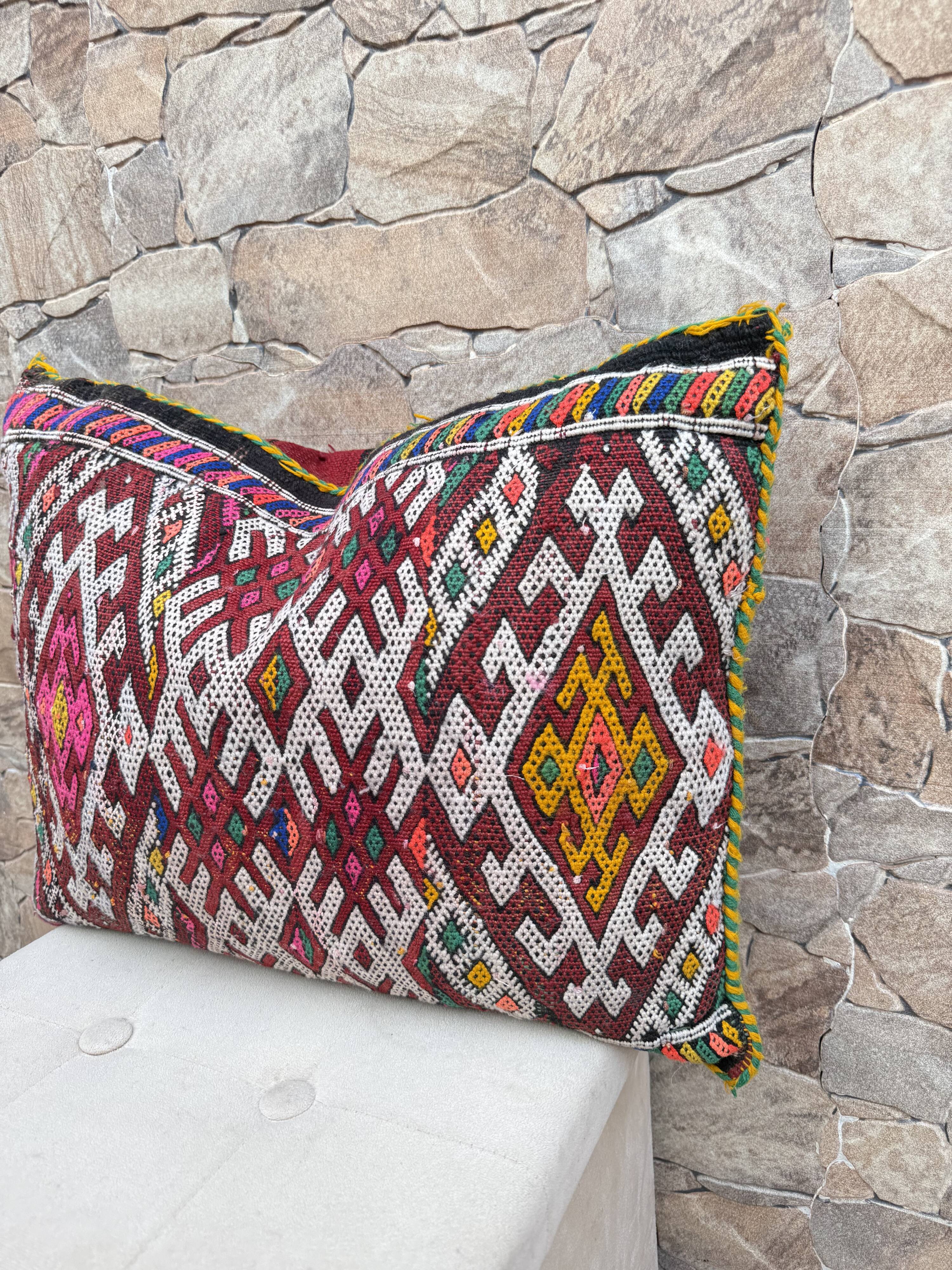 Moroccan pillowcase, Berber cushion cover, woven pillowcase