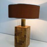 Straw marquetry lamp
