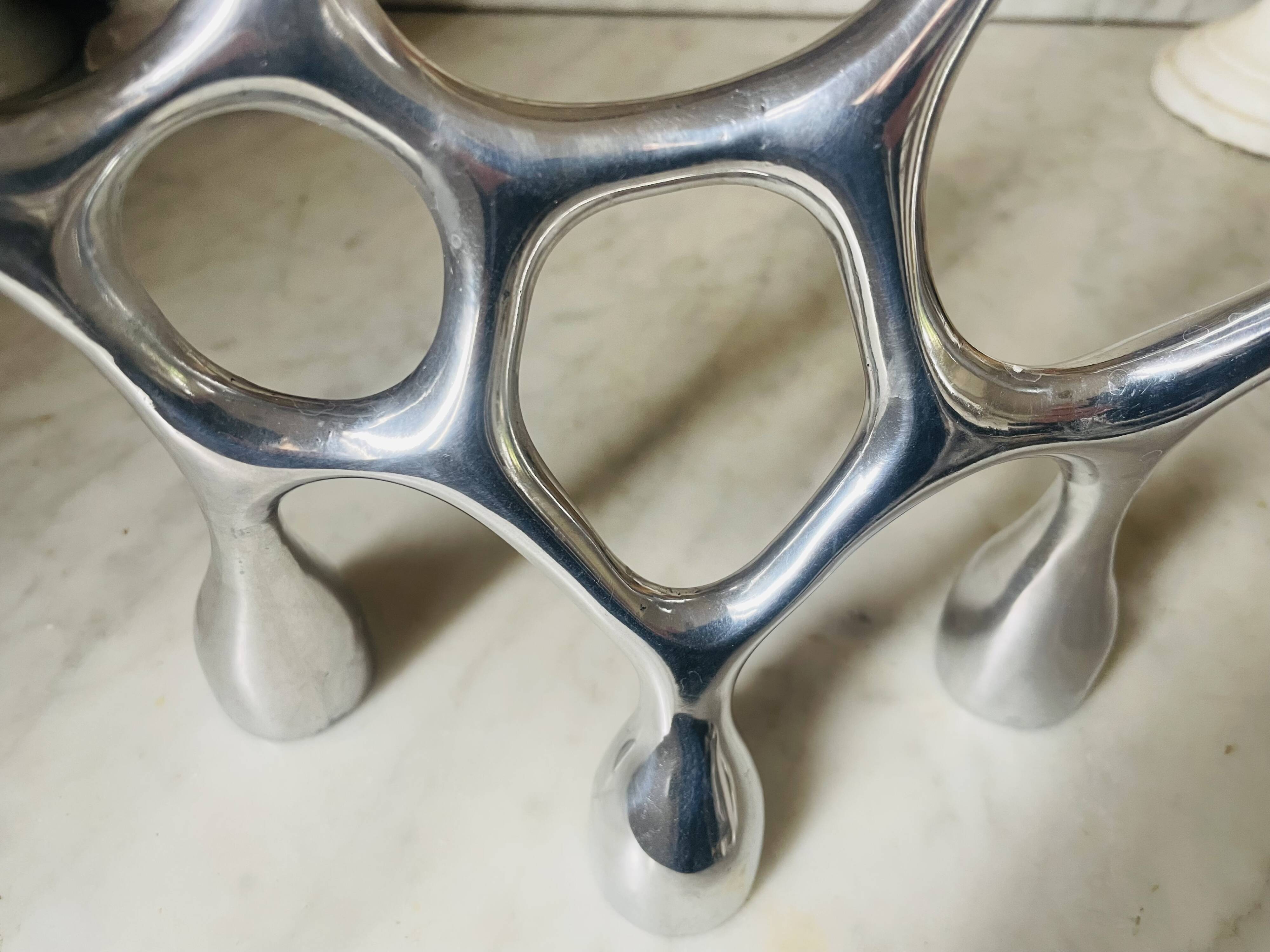 Vintage aluminium cast iron candlestick