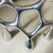 Vintage aluminium cast iron candlestick