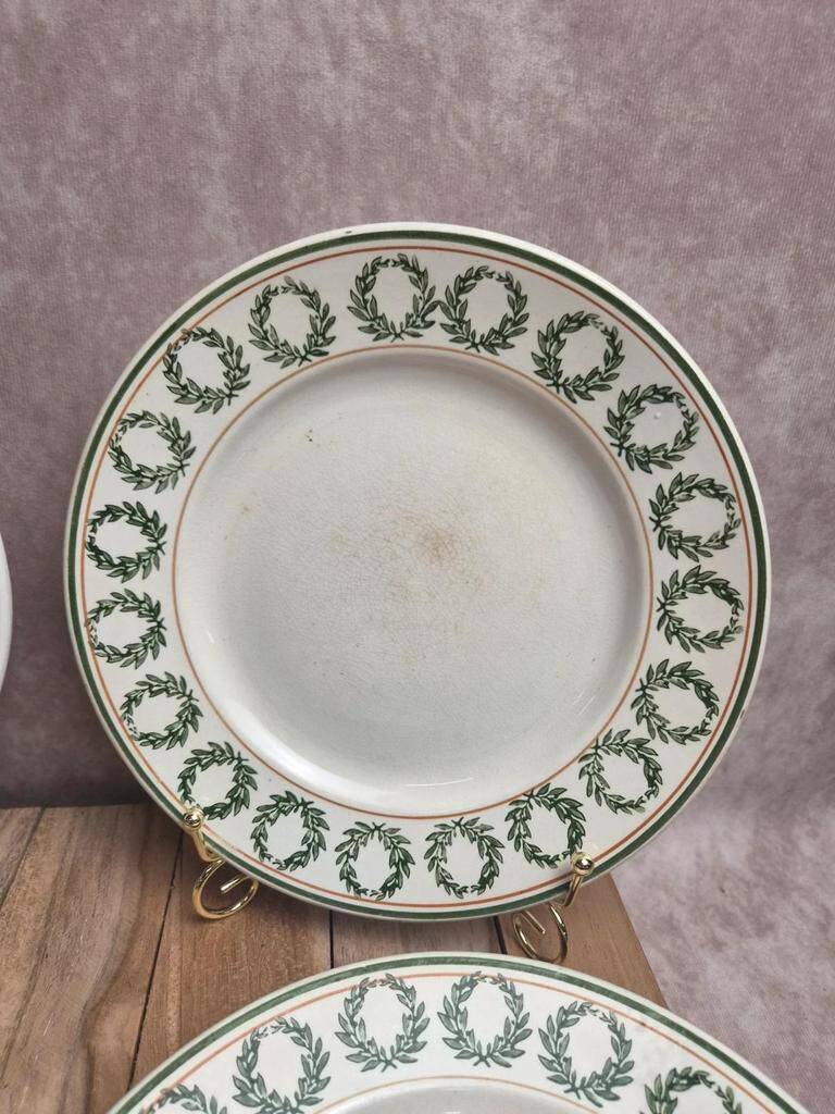 Set of 8 dessert plates Saint-Amand Hamage model Marceau – antique earthenware