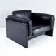 Black Leather Simone Armchair by Ufficio Progetti Gavina for Simon International