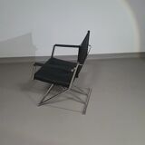 2 leather chrome folding chairs