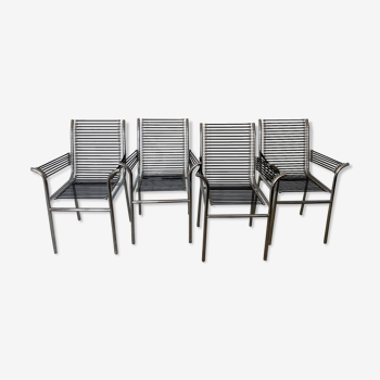 Set of 4 ‘bungee’ lounge chairs