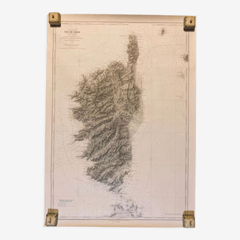 Nautical chart island of corsica corsica recorded germain- hatt bouillet 1884_1891 maritime chart ed 1952