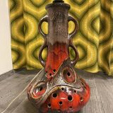 Red enamel lamp West Germany