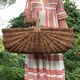 Large wicker basket with metal wire 58X36cm