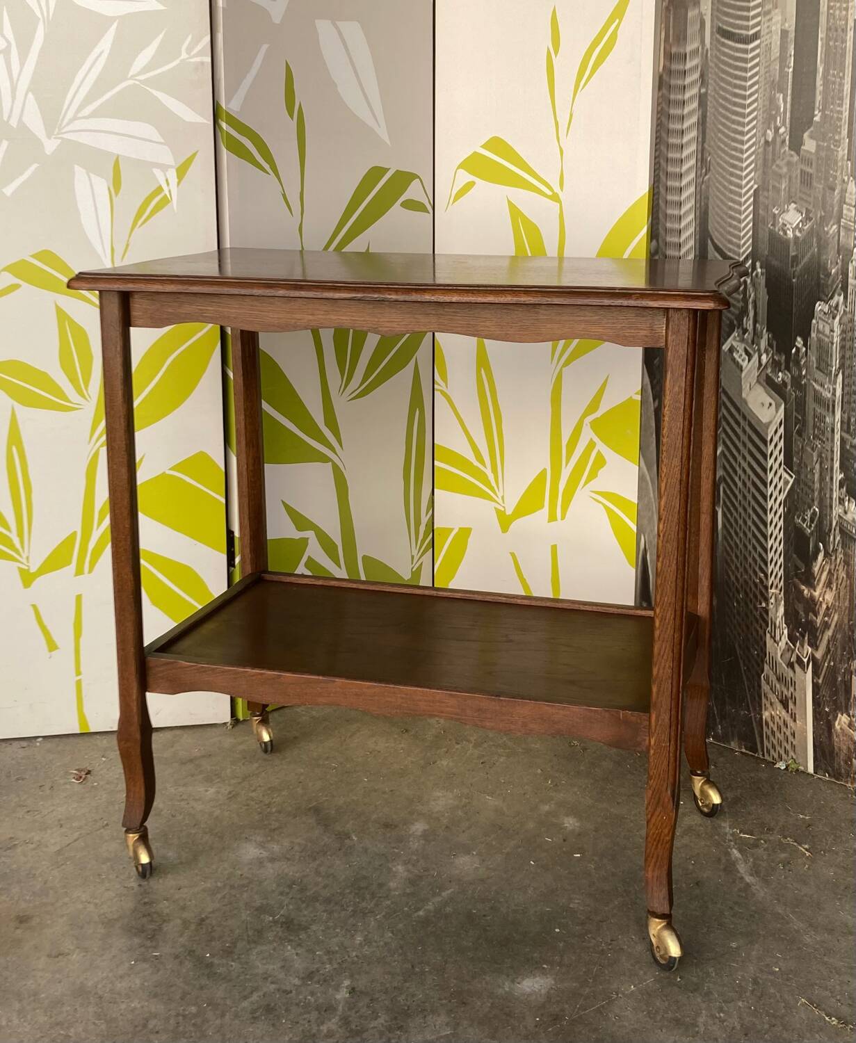 Serving trolley or mobile oak maid, mid-20th century