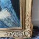 Louis XV table oil on canvas frame with gold leaf.