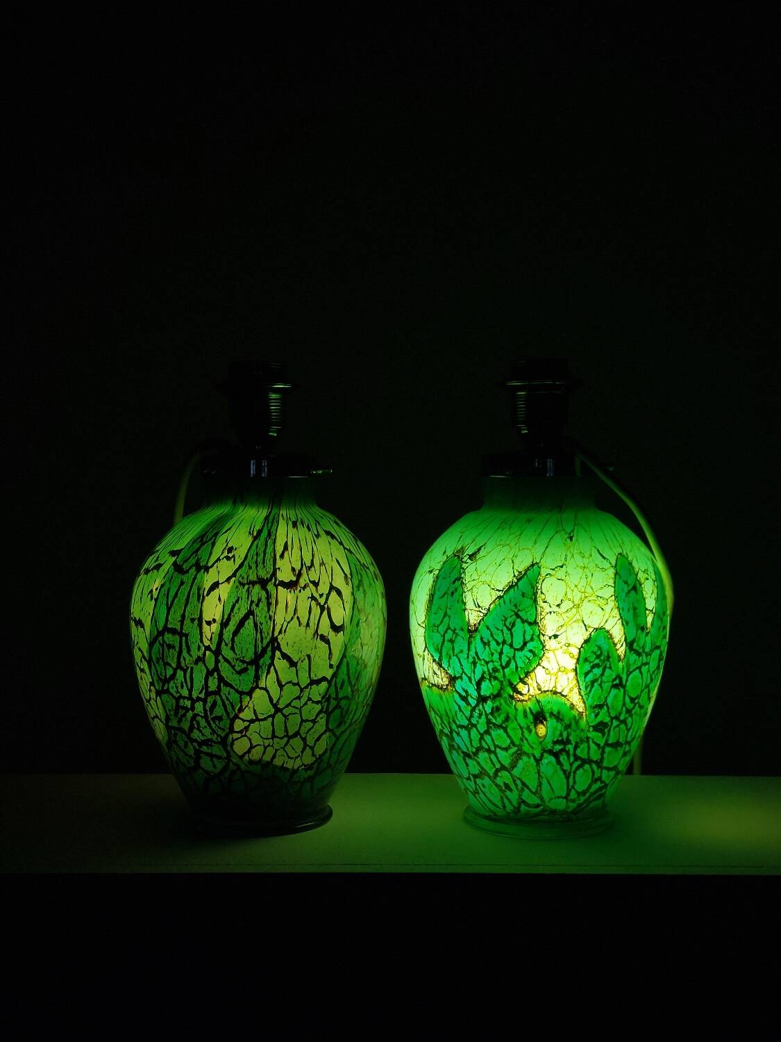 Pair of chrome glass table lamps Ikora WMF Art Deco Karl Wiedmann 1930