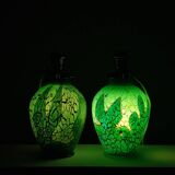 Pair of chrome glass table lamps Ikora WMF Art Deco Karl Wiedmann 1930