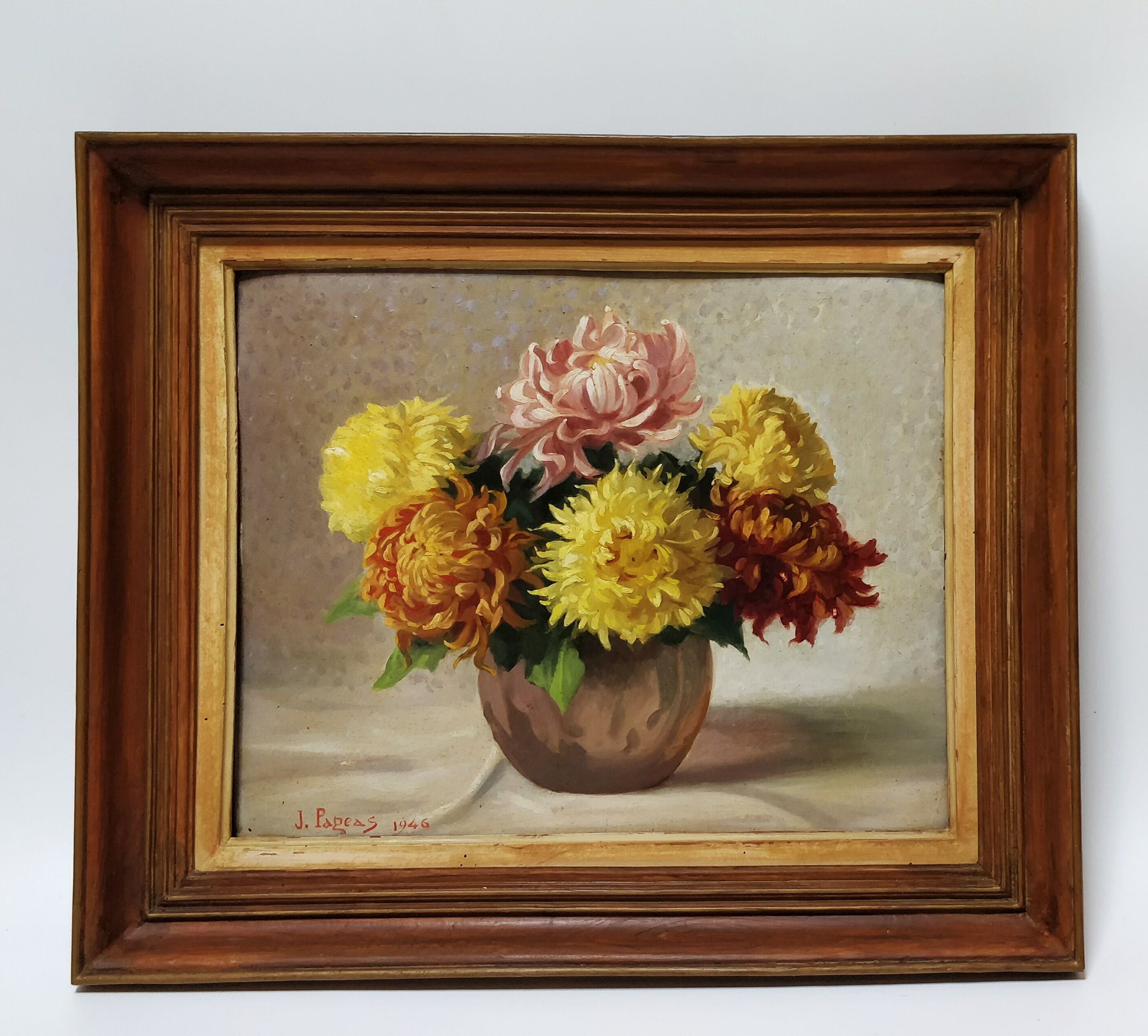 Peinture bouquet de fleurs encadrée
