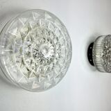 Duo of wall lamps peris andreu, cut glass, spain, 1970