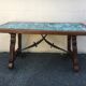 Old green ceramic coffee table from Cazaux