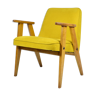 Original armchair type 366, designer J. Chierowski, yellow fabric, 1960s