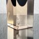 Vintage decorative "Sommerso" Murano vase in clear and brown glass, Flavio Poli
