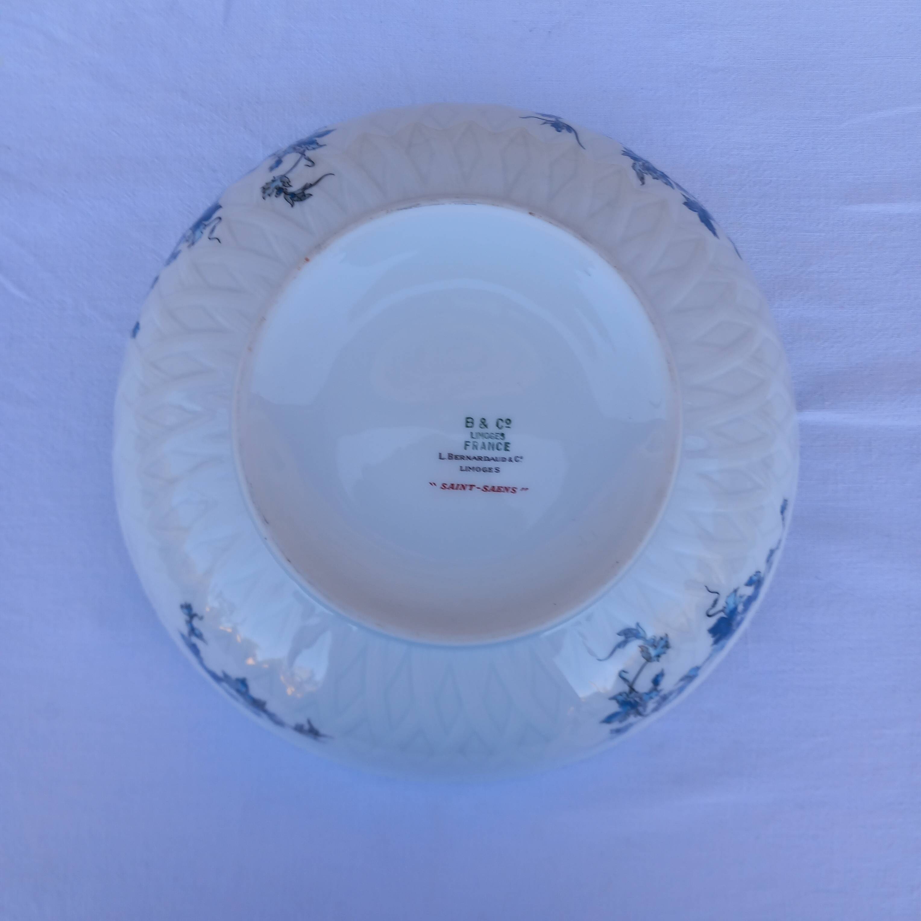 Saladier porcelaine Limoges Bernardaud- Modèle Saint Saens - Années 70