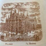Porcelain plate representing the Milan Cathedral