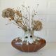 Vintage Brown Bud Fat Lava Ceramic Flower Art Vase Handmade Home Decor 1970