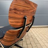 Vitra Eames Lounge Chair XL + Ottoman, Black leather & Santos Rosewood