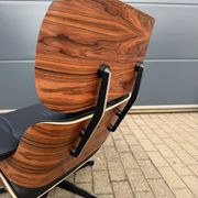 Vitra Eames Lounge chair XL + Ottoman, Zwart leder & Santos Palissander
