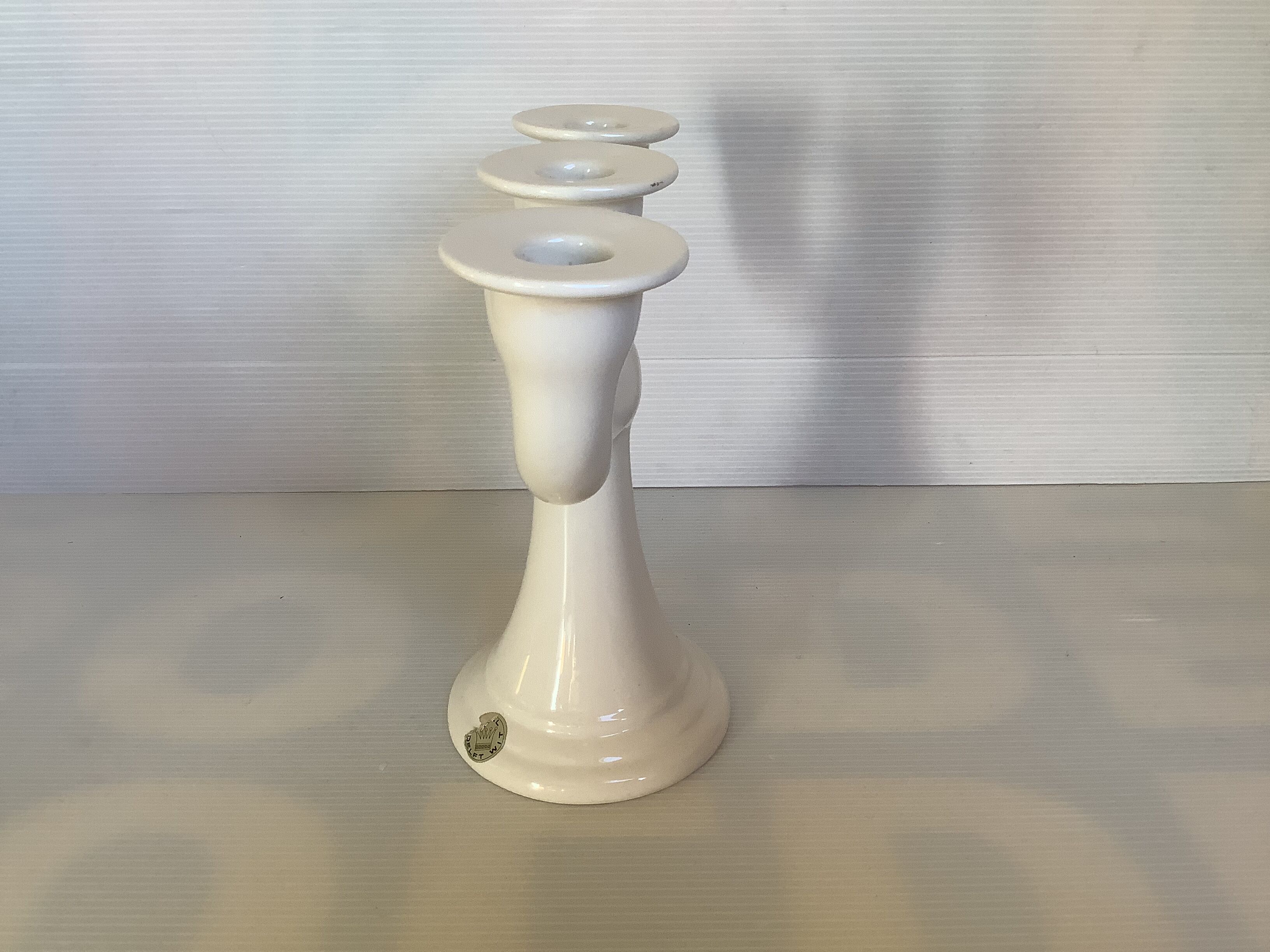 Candelabra candle holder delft wit