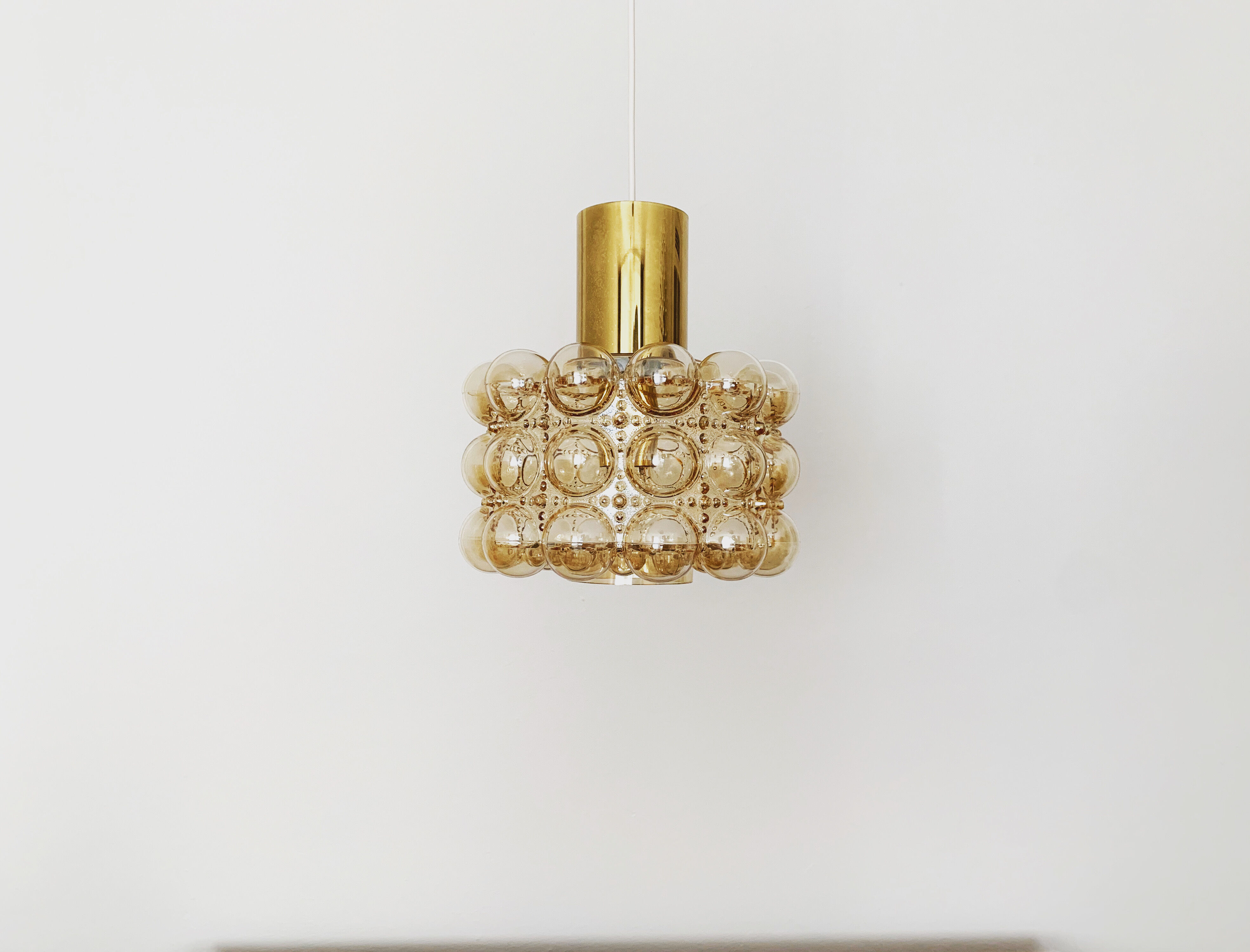 Bubble glass pendant lamp by Helena Tynell for Glashütte Limburg