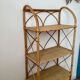 Bookcase shelf in braided wicker, bamboo and rattan