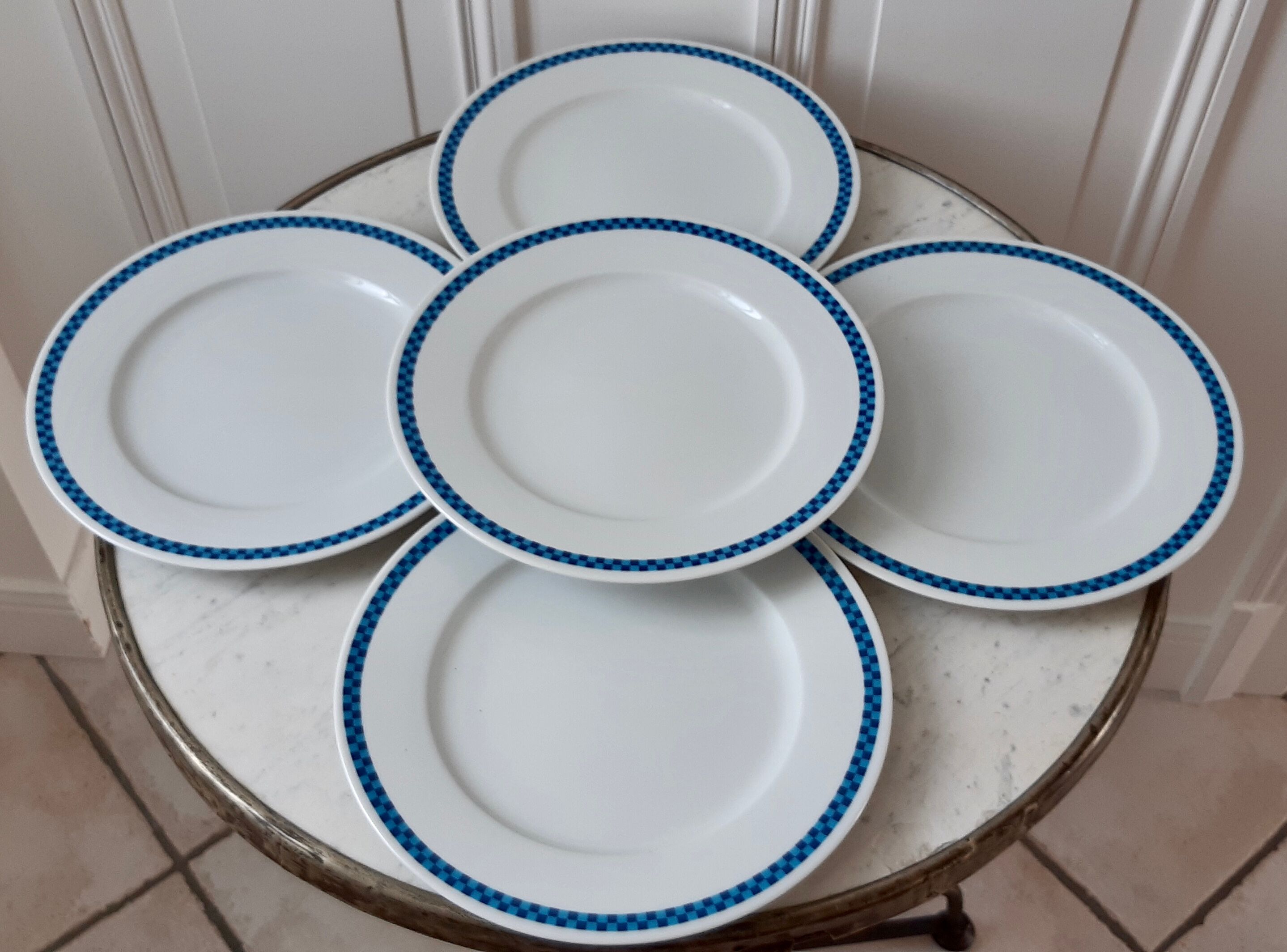 Set of 5 flat plates Lustucru vintage 1970