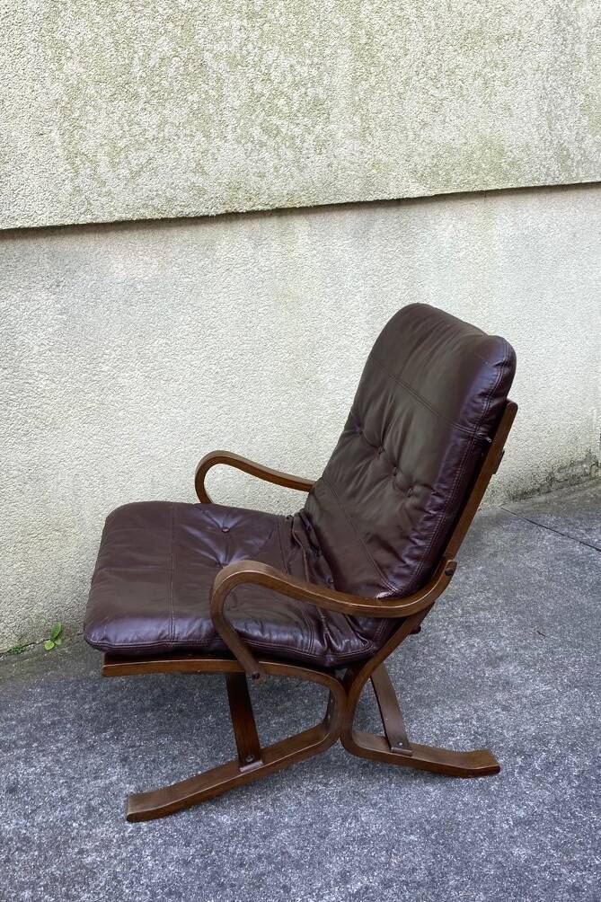 Siesta designer armchair, Scandinavian, leather, 1960s, 70s