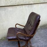 Siesta designer armchair, Scandinavian, leather, 1960s, 70s